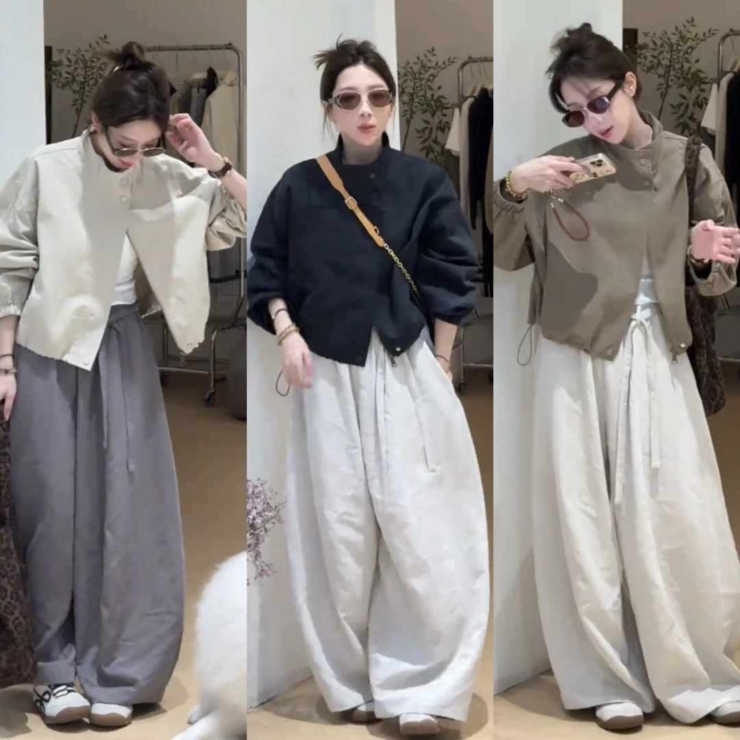 2025秋季爆款设计感立领工装短外套女装小个子时尚休闲显瘦上衣潮