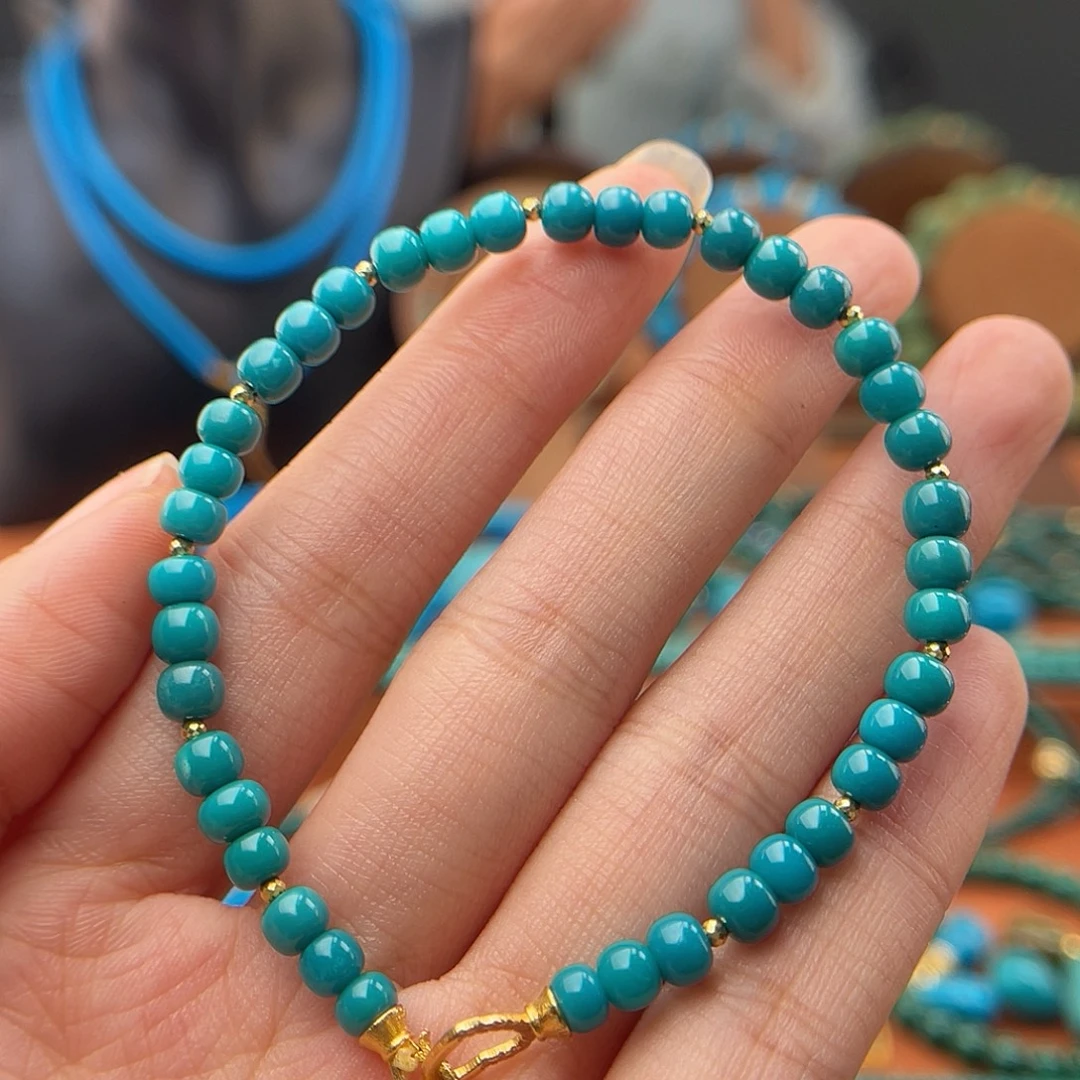 绿松石18K金镶嵌配饰