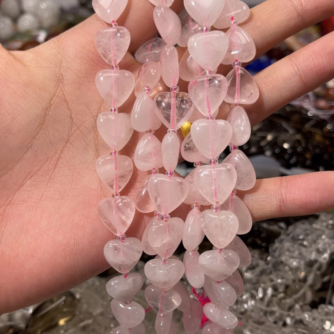 烟晶银S925镶嵌手链卡15天水粉水晶爱心