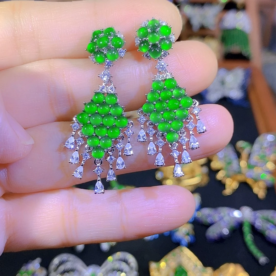 银S925镶嵌挂件翡翠