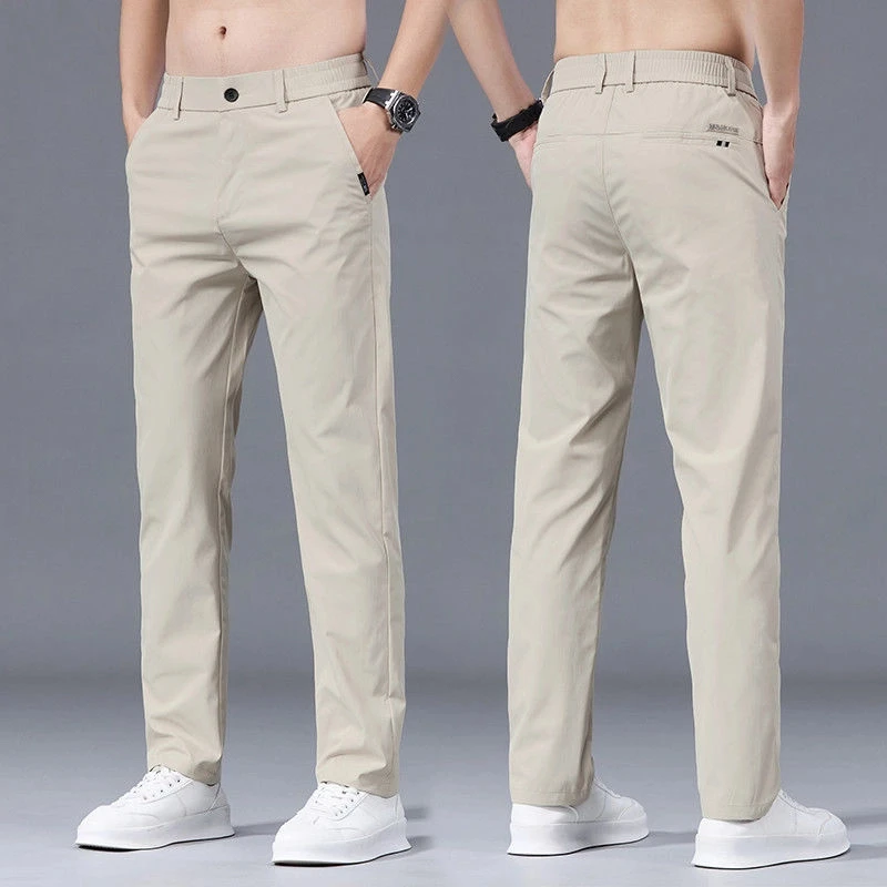 2025新款男士春夏商务休闲裤直弹力筒修身透气潮流百搭薄款长裤