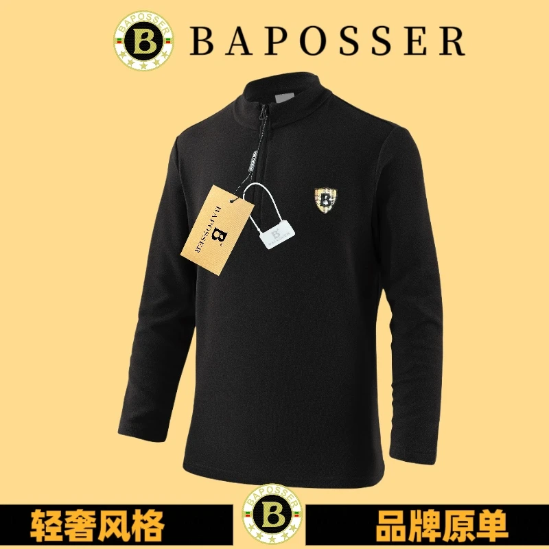 【英国巴家】撤柜立领休闲半拉链保暖打底衫刺绣户外秋冬卫衣8512