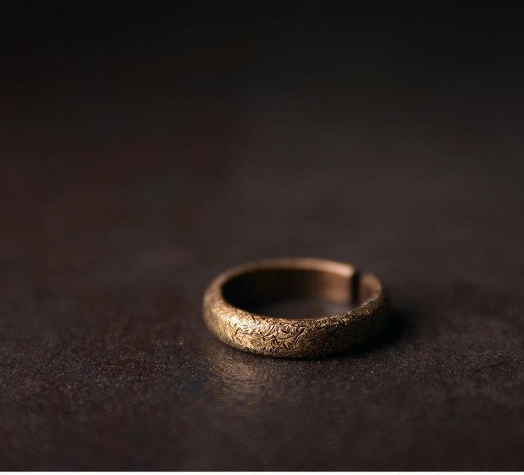 黄铜戒指 原创开口戒指女复古百搭简约个性指环男情侣素男生尾戒