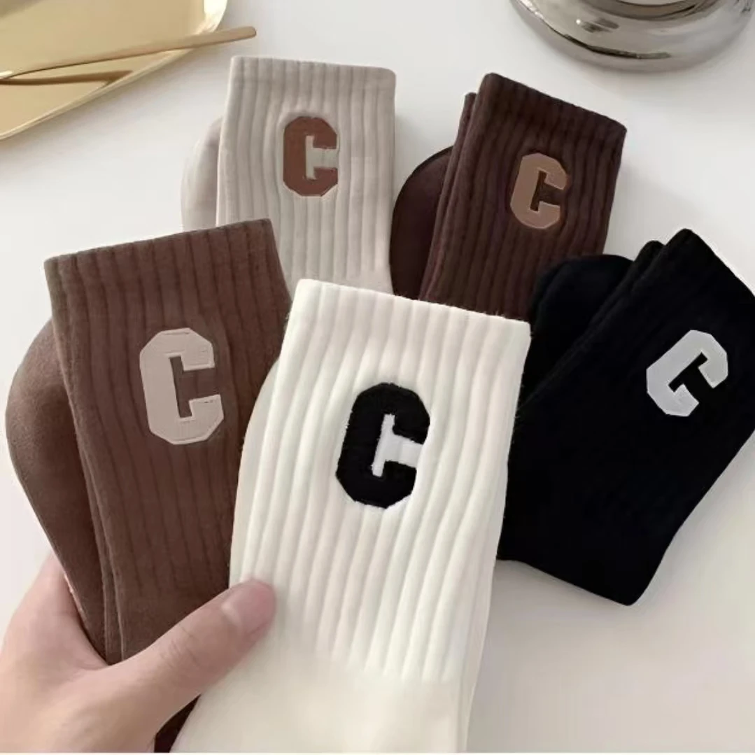 女生秋冬季新款条纹长袜ins百搭中筒袜时尚百搭潮袜女士袜子