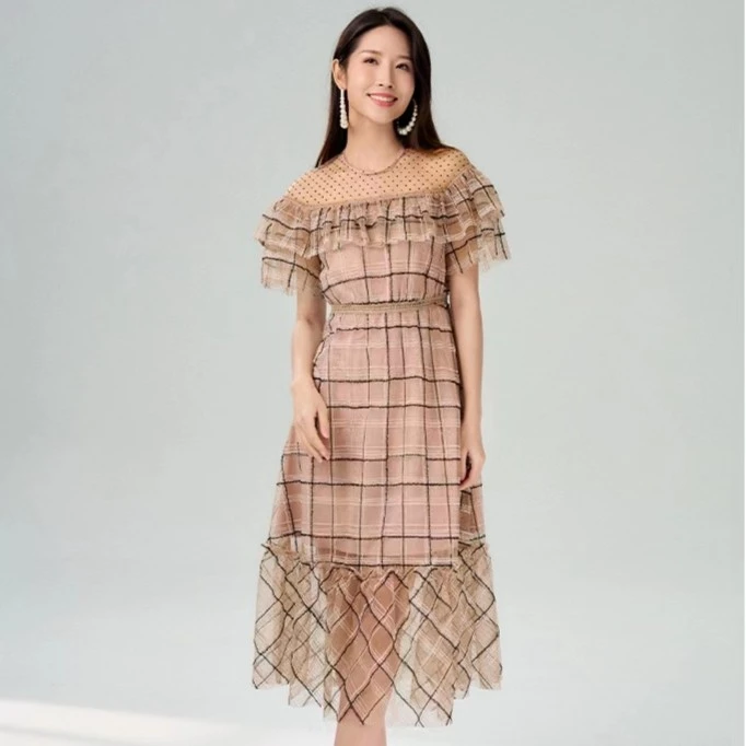 【冰冰品牌折扣】EVA OUXIU/伊华欧秀连衣裙32KAQ3029