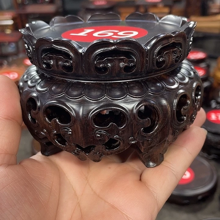 琉璃手工艺品红木底座工艺品