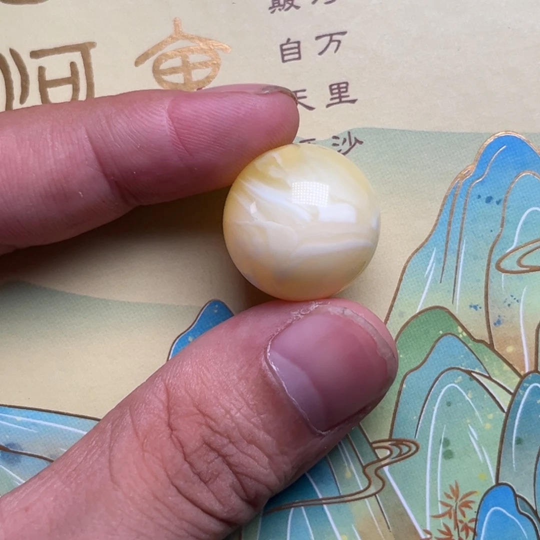 琥珀未镶嵌裸石蜜蜡白蜡荧光拉丝20