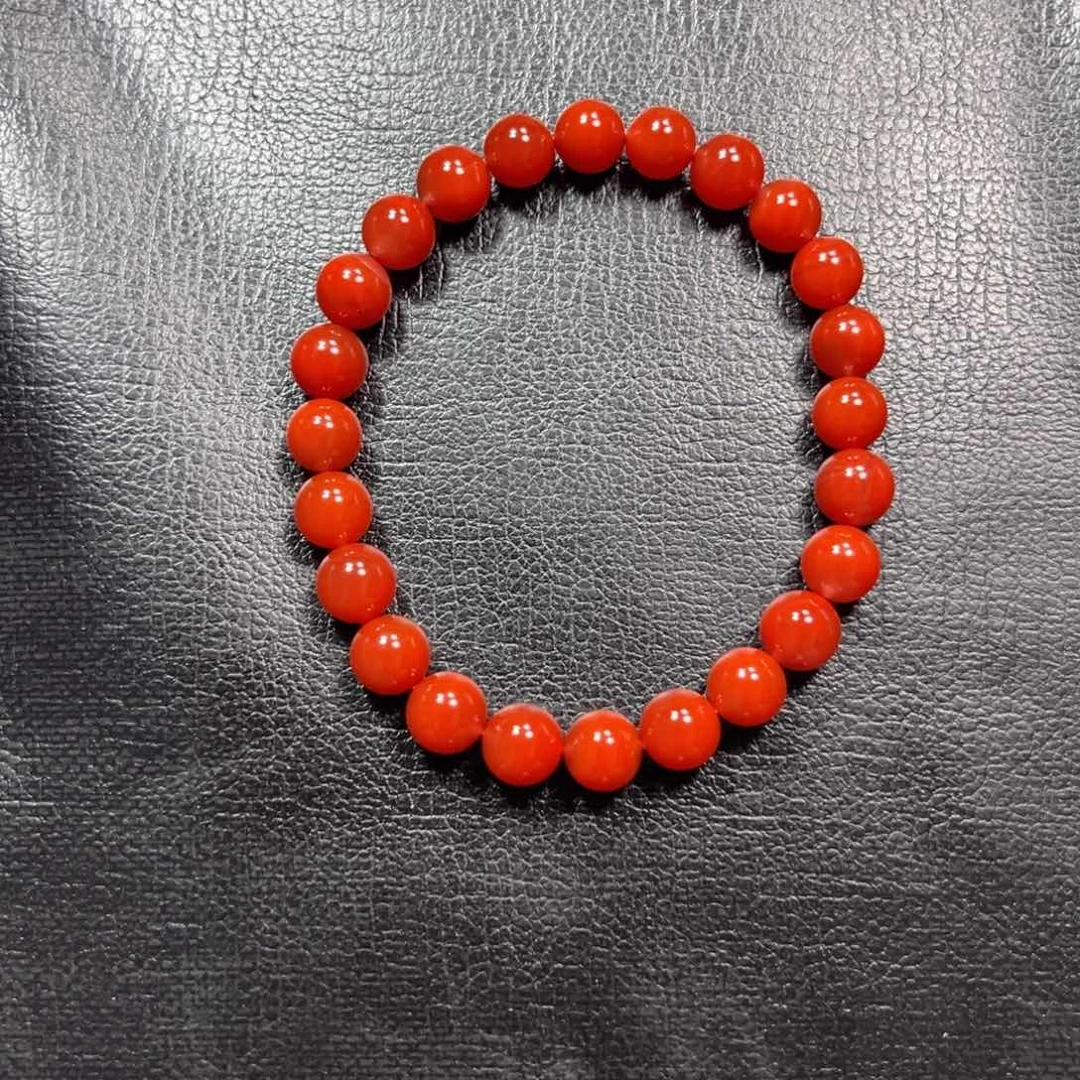 南红玛瑙未镶嵌手串卡8圆珠单圈