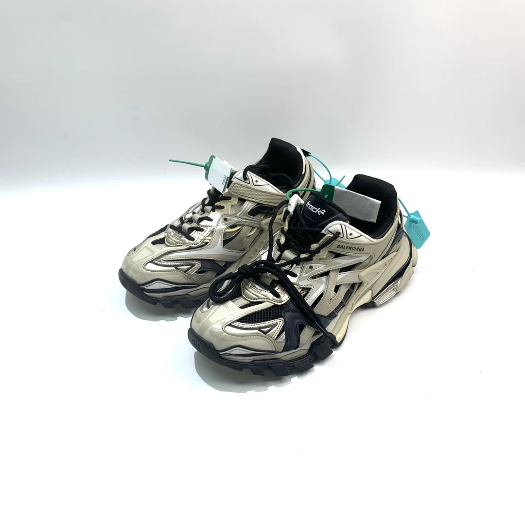 95新 Balenciaga/巴黎世家 43码 米黑色Track2.0老爹鞋bl0549