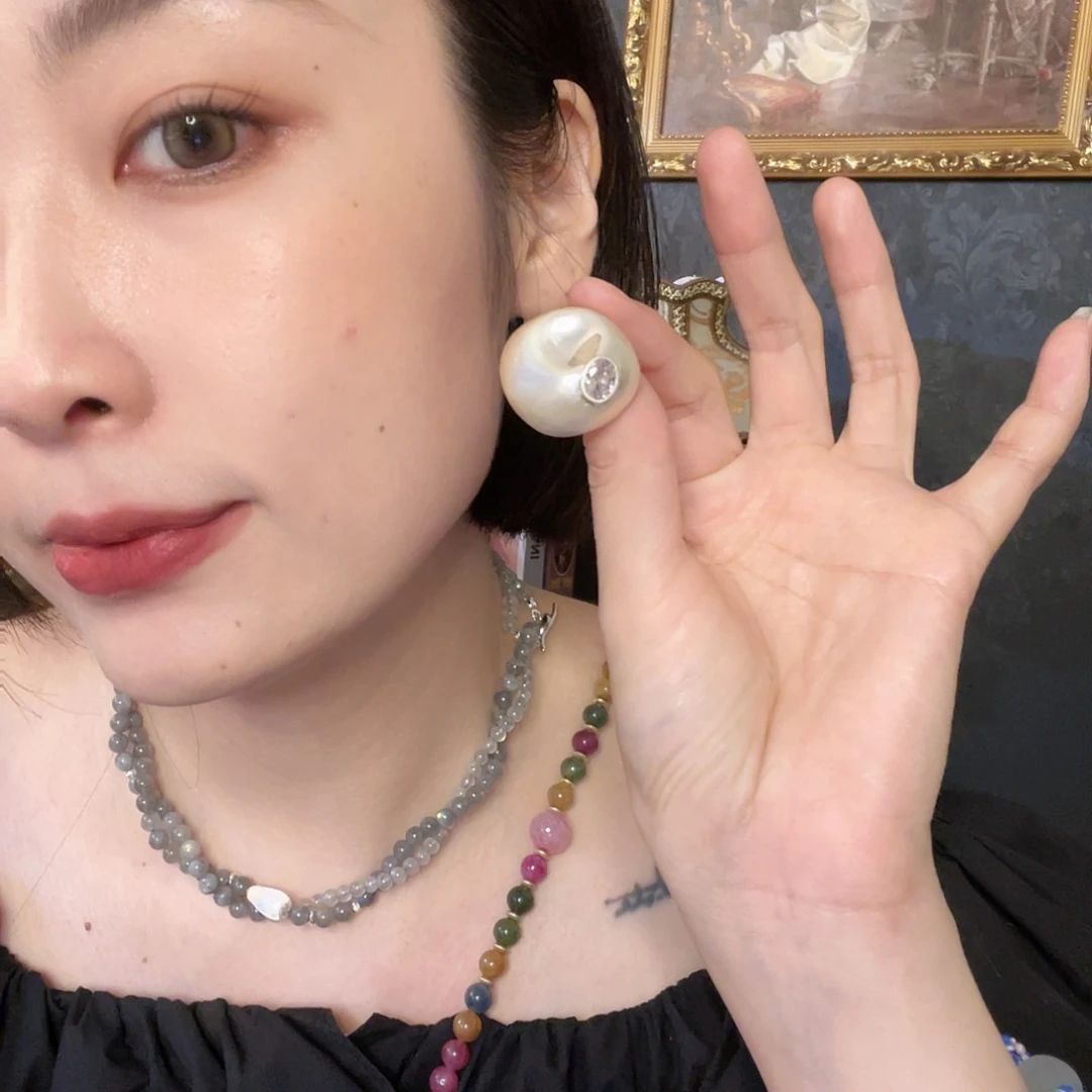 *****黄铜珐琅925银耳饰