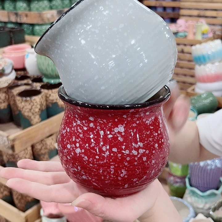 有孔.凑单10元陶瓷花盆发货！