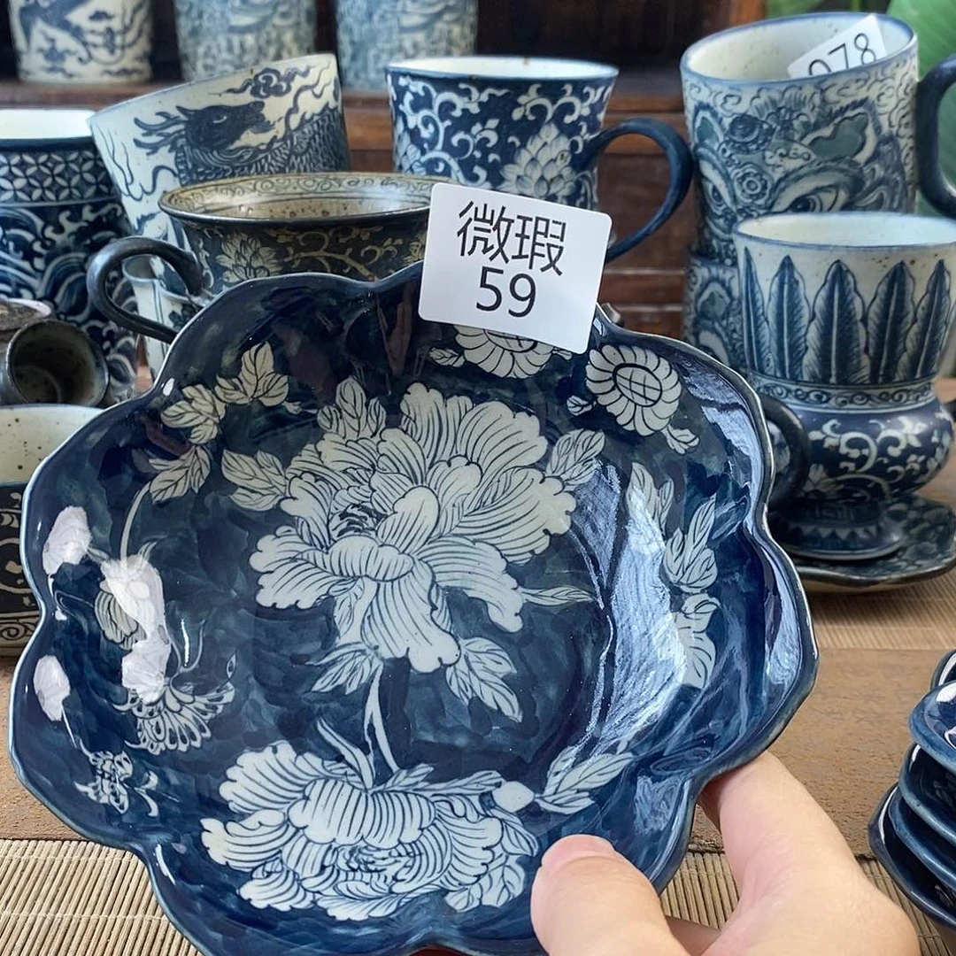 手工手绘青花高温陶瓷