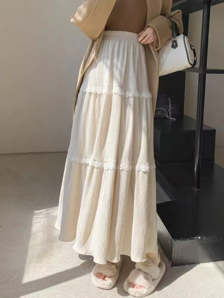 蛋糕裙半身裙高腰中长款A字裙2025春季新款女装裙子伞裙半身长裙