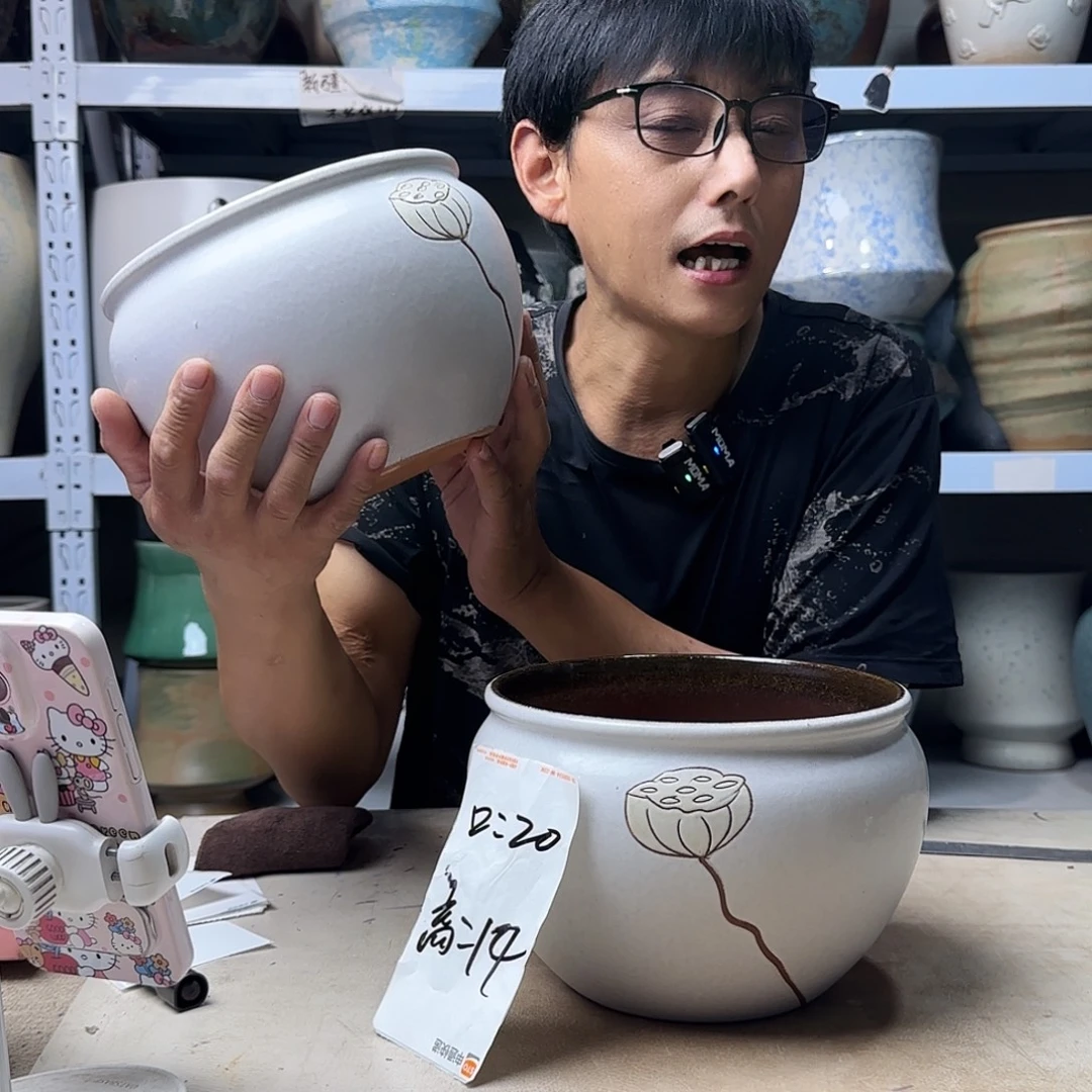 紫砂花盆尺寸20@14