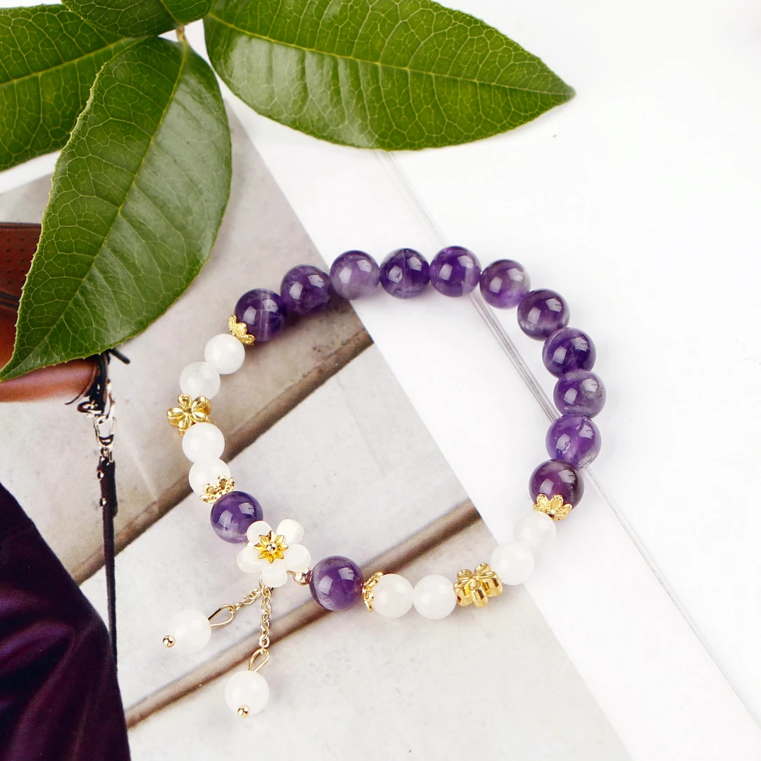 057梦幻紫水晶设计款卡8m手链