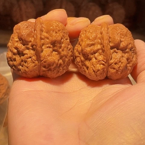 把件文玩核桃木氏蛤蟆头带彩磕尖41