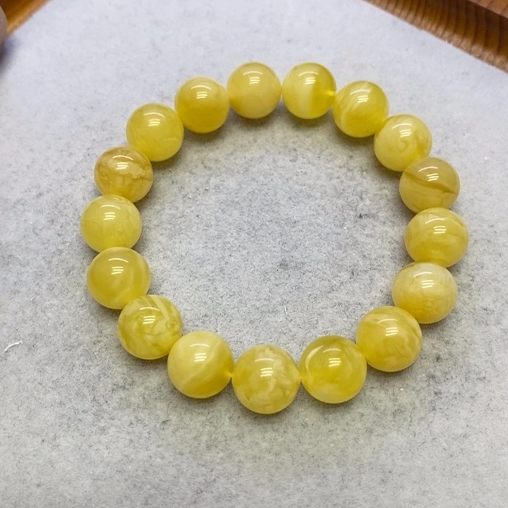 蜜蜡裸石未镶嵌手串