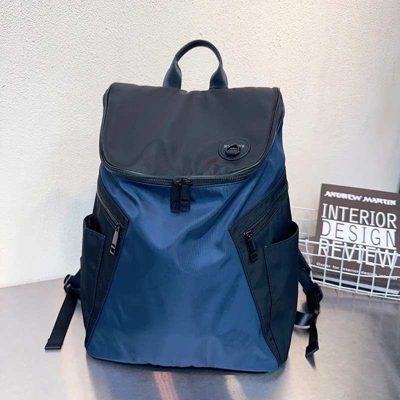 双肩包2025新款大容量撞色商务背包轻便防水旅行包通勤书包电脑包