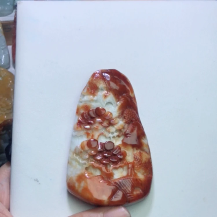 【闪购商品】翡翠挂件未镶嵌天***遥山水