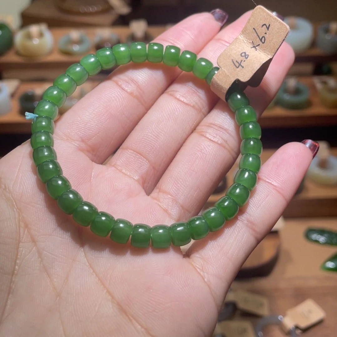 和田玉戒指未镶嵌t****6送弹力绳