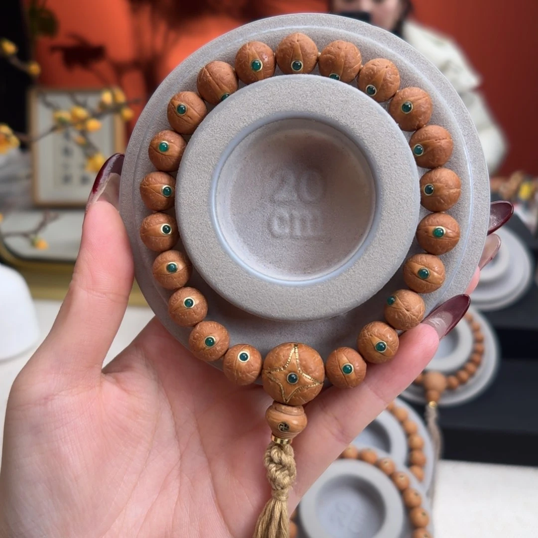 凤眼菩提手串章****厂11mm铁籽单圈绿玛n新籽