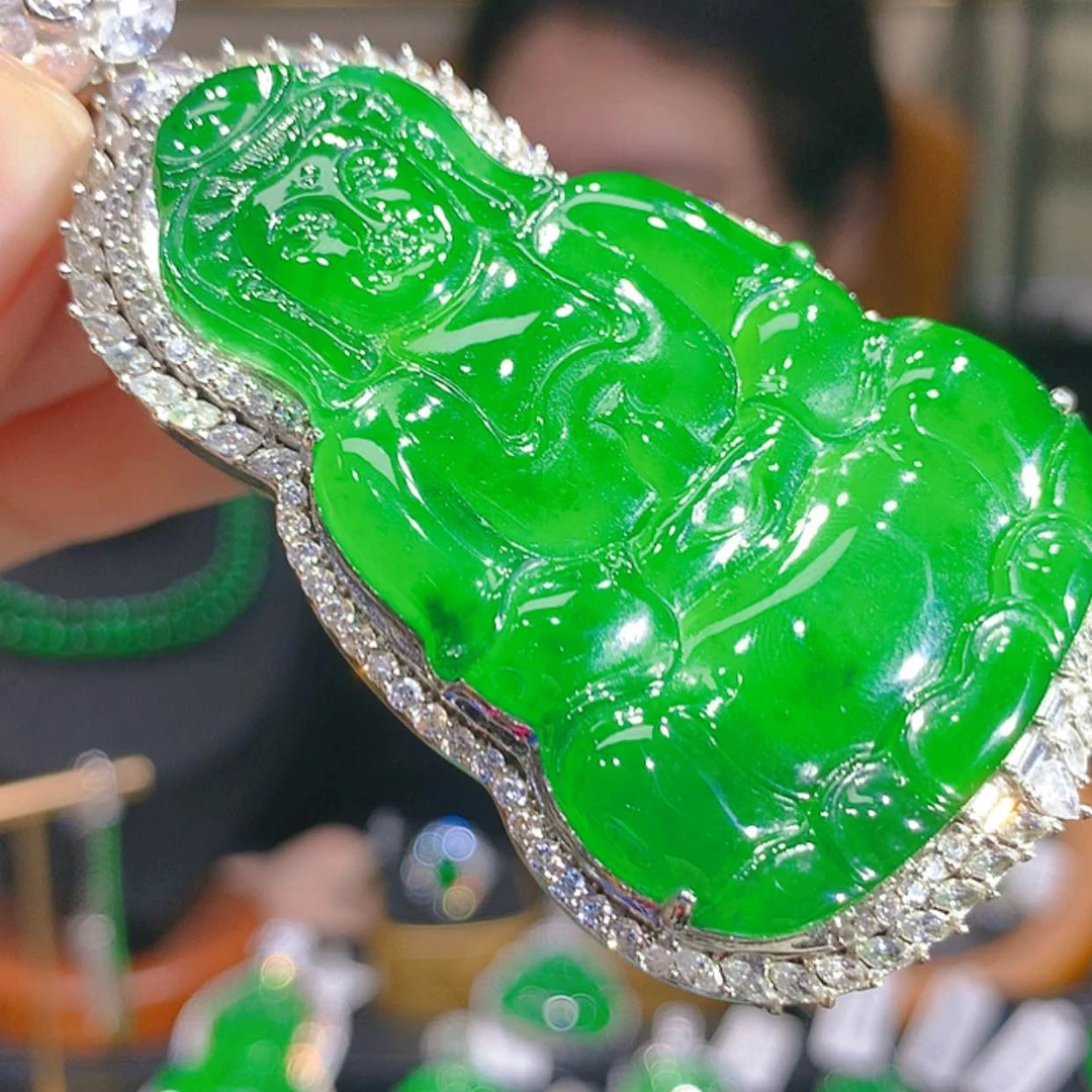 【闪购商品】翡翠颈饰银S925镶嵌7柒姐