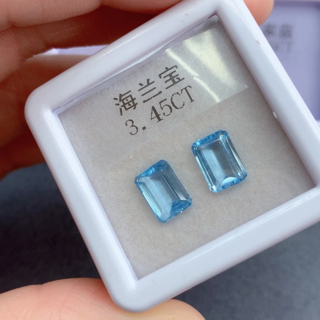 海蓝宝石笔搁未镶嵌3.45克拉裸石
