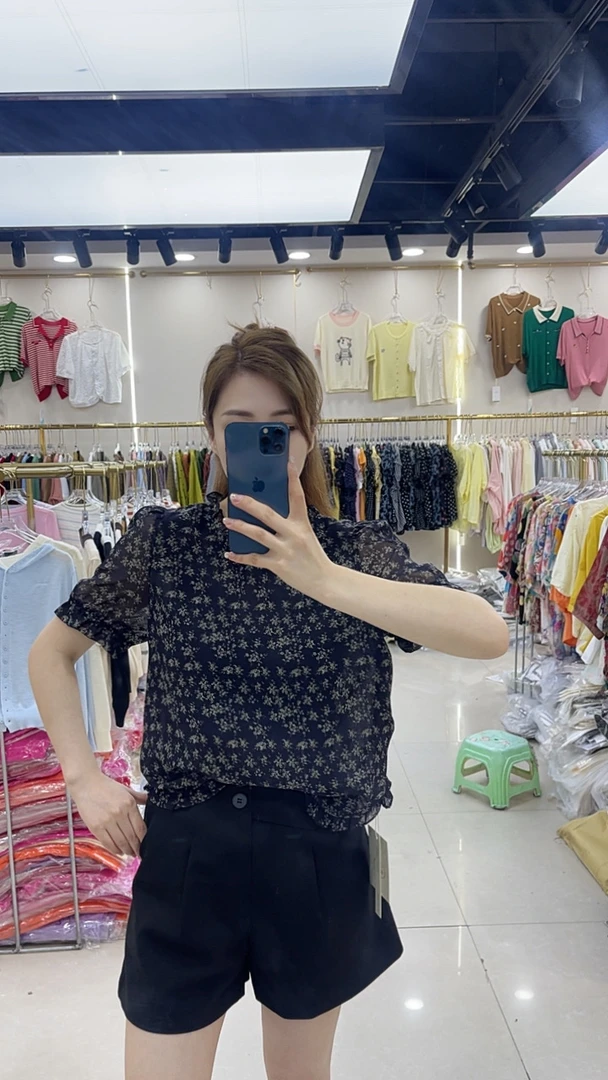 圆领韩系小碎花9577