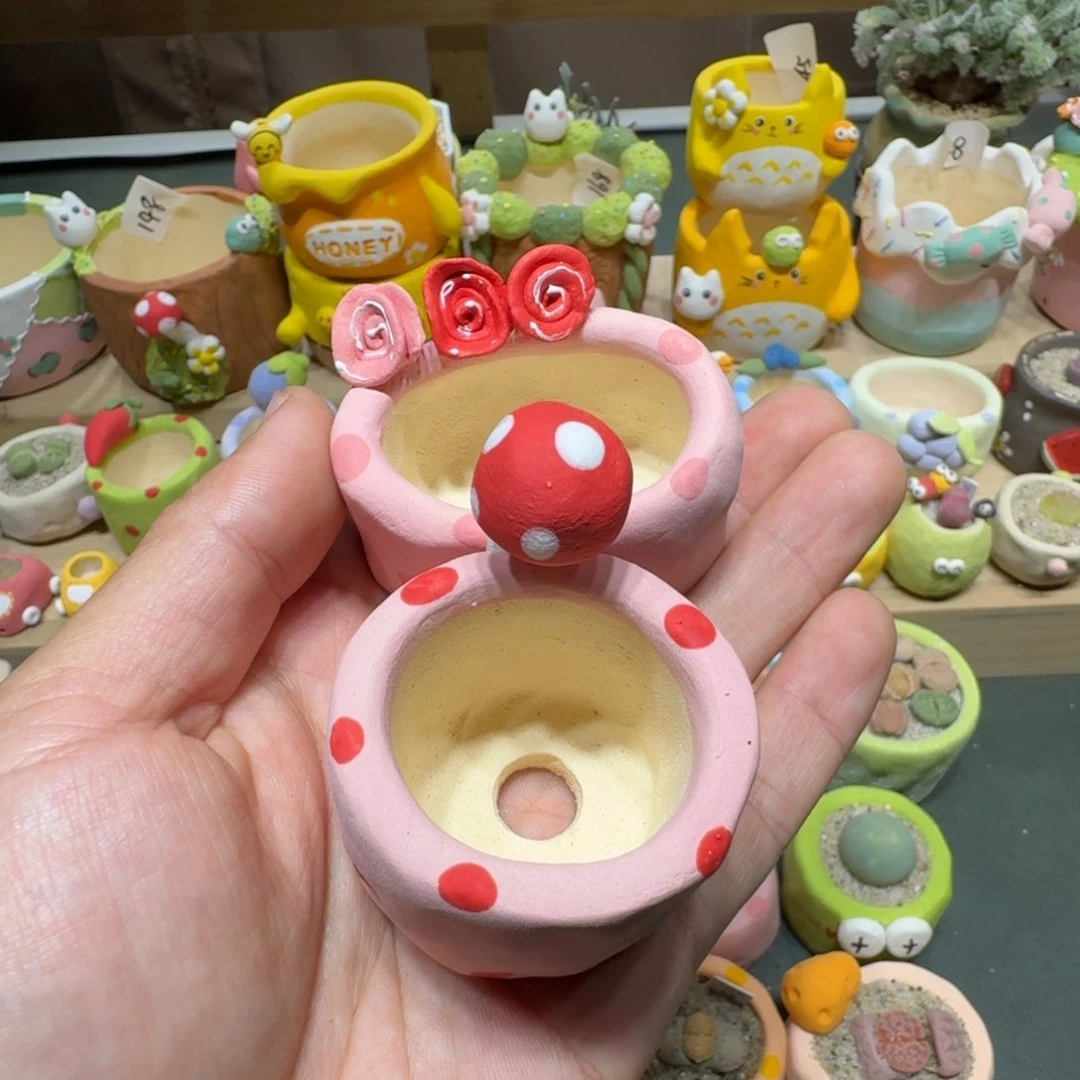 红陶面***?蘑菇566花盆