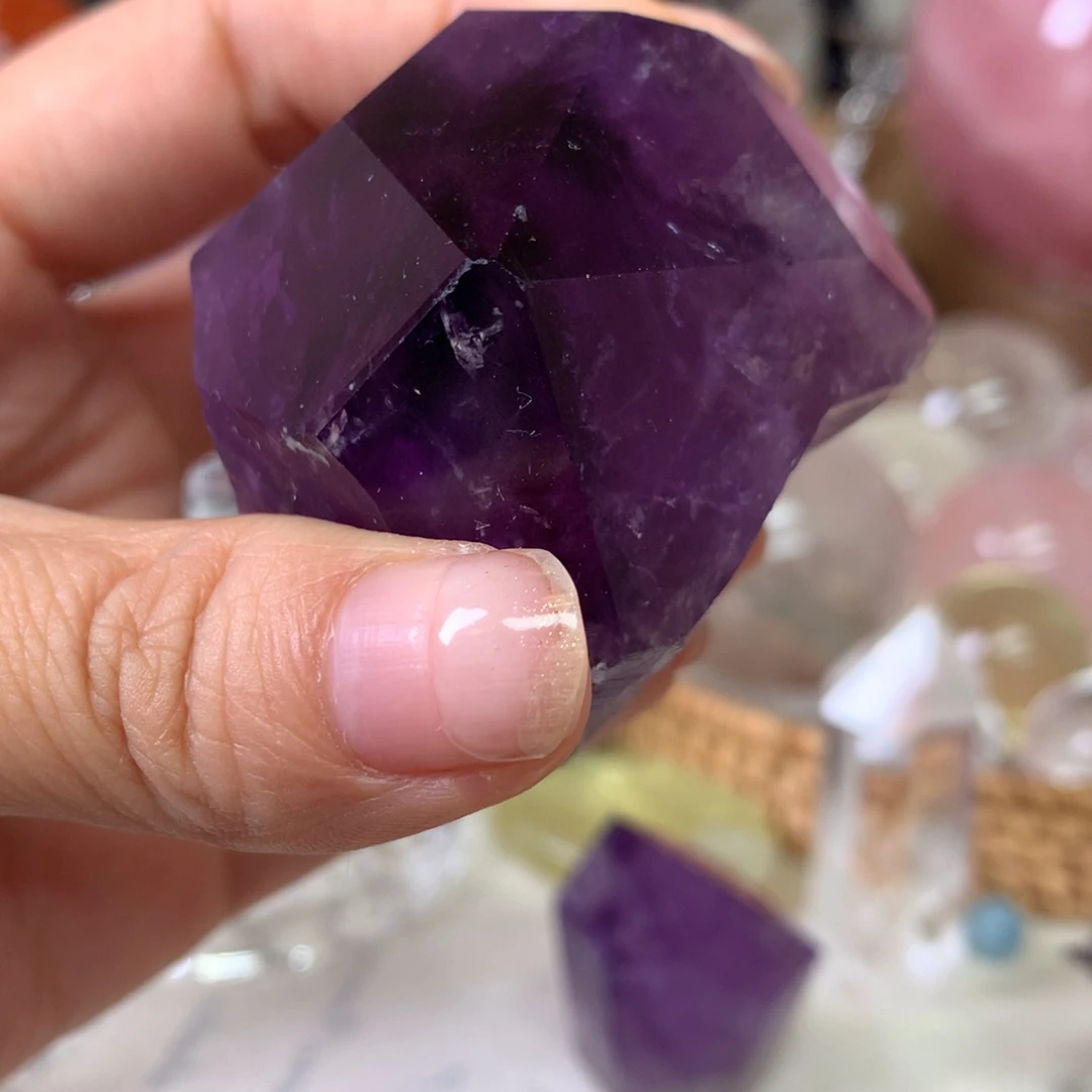 水晶珠宝半成品未镶嵌紫水晶