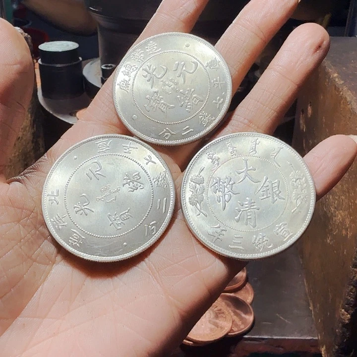 铜龙阳三剑客，白铜镀银