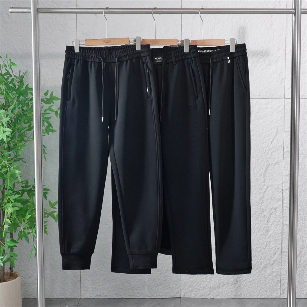 秋季莫代尔棉混纺舒适加绒加厚男士休闲裤简约百搭保暖长裤Z1828