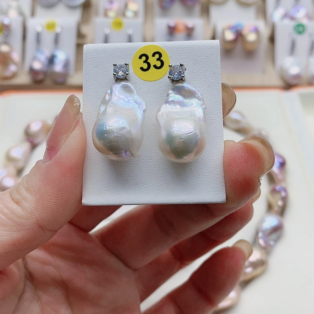 【闪购商品】淡水珍珠耳饰银S925镶嵌