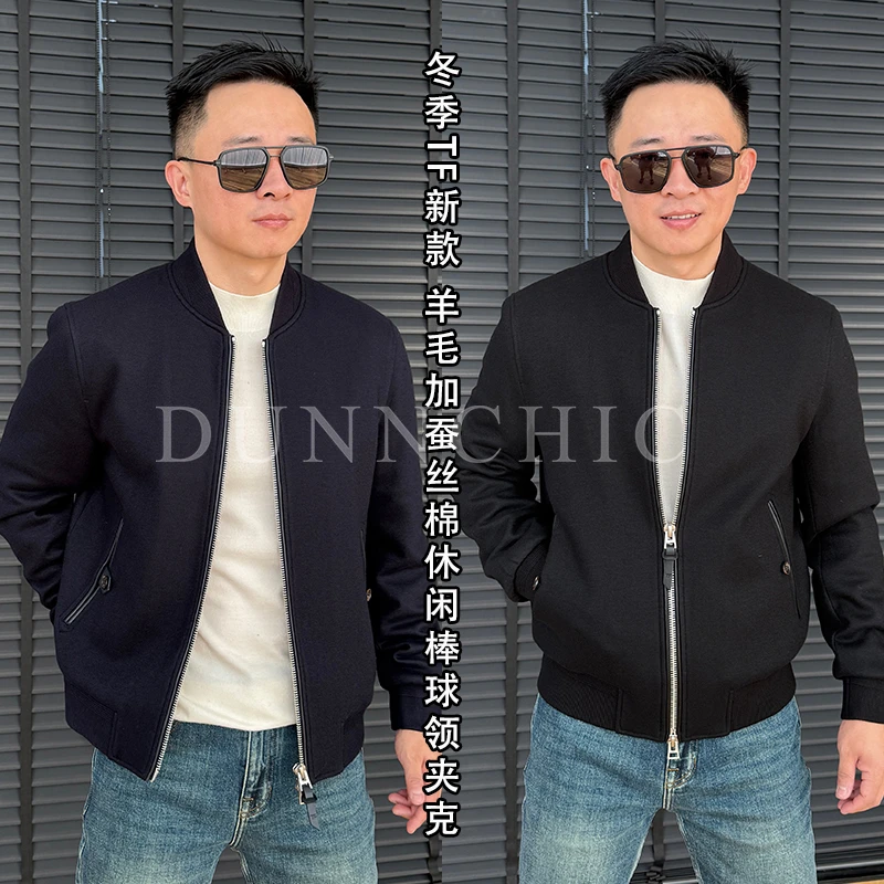 徐先生冬季TF新款羊毛加蚕丝棉休闲棒球领夹克06259629【杜恩】