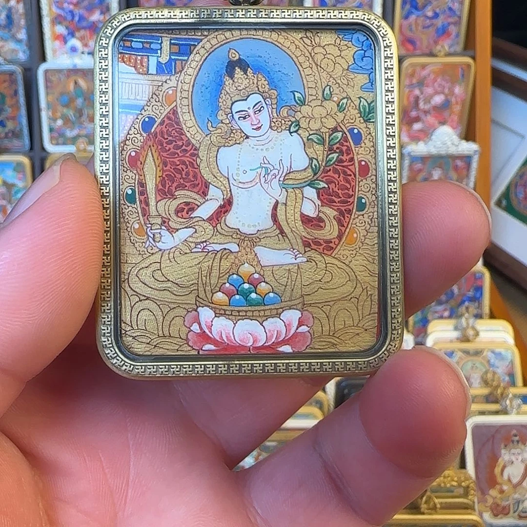 吊坠虚空藏热贡唐卡！清！