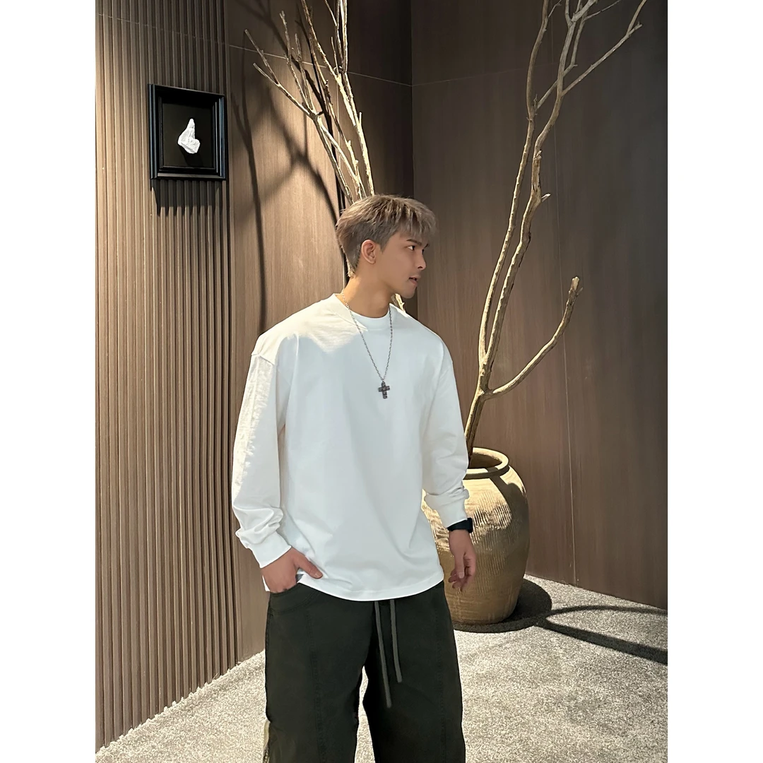 【Mark马克】春季百搭纯棉圆领直筒宽松百搭310g情侣男女打底衫809