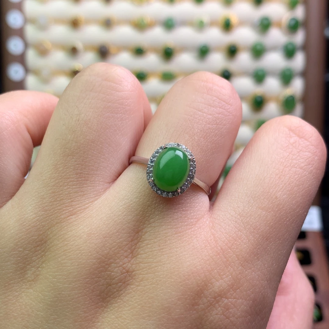 和田玉银S925镶嵌戒指