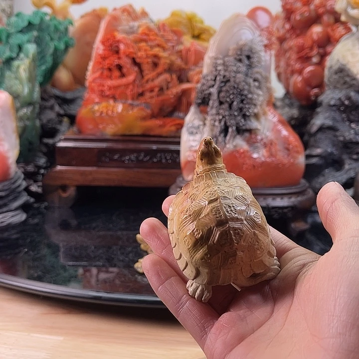 寿山石万寿无疆摆件