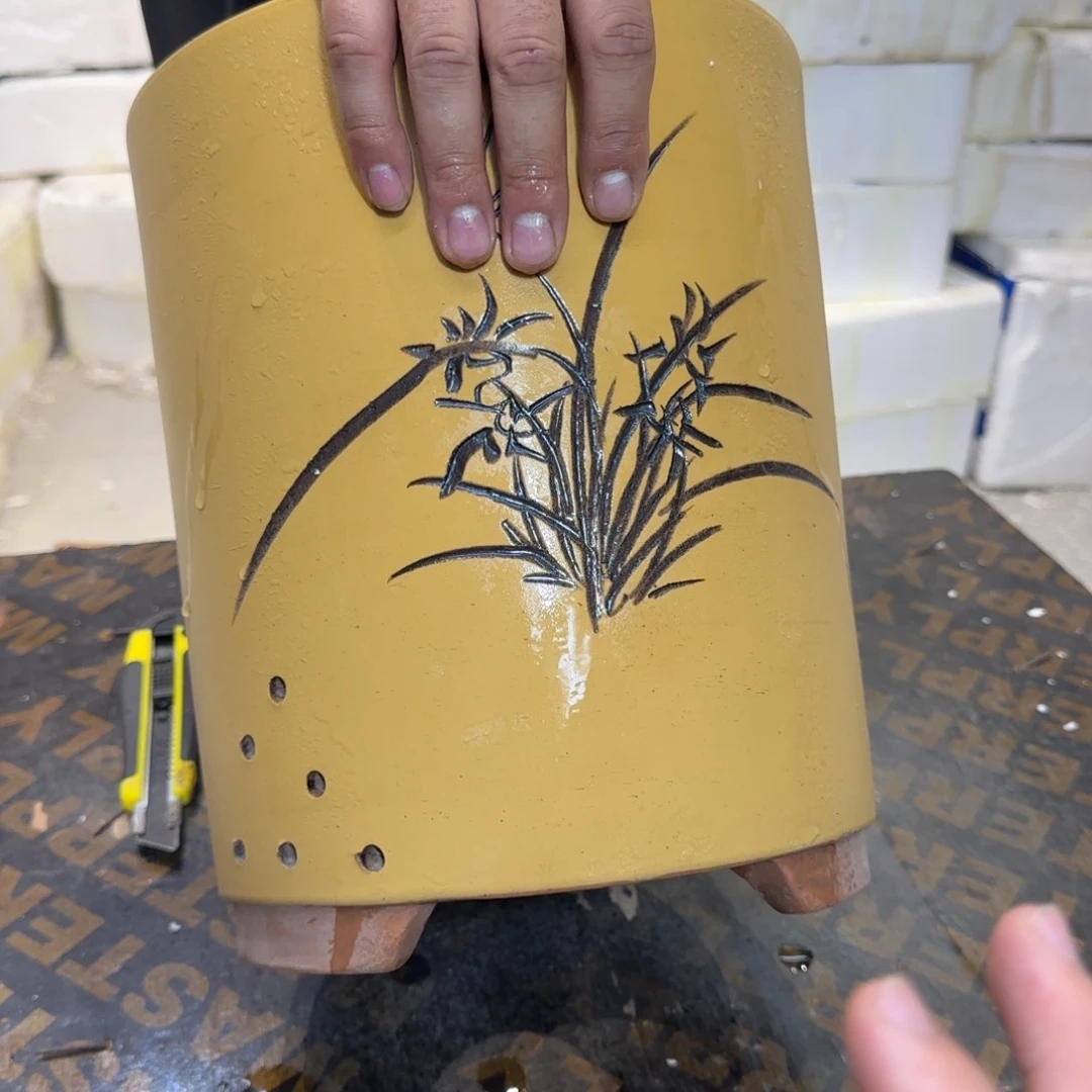 紫砂花盆口径17.22口径