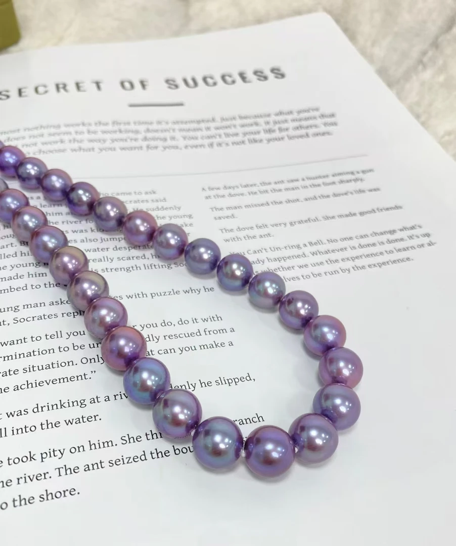 【紫气东来】10-11mm点位紫珠 正圆 极光 无暇 精致百搭 时尚饰品