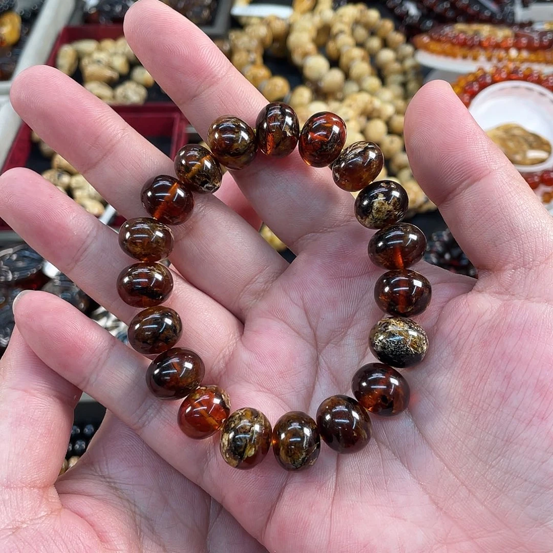 琥珀未镶嵌裸石13mm花蜡