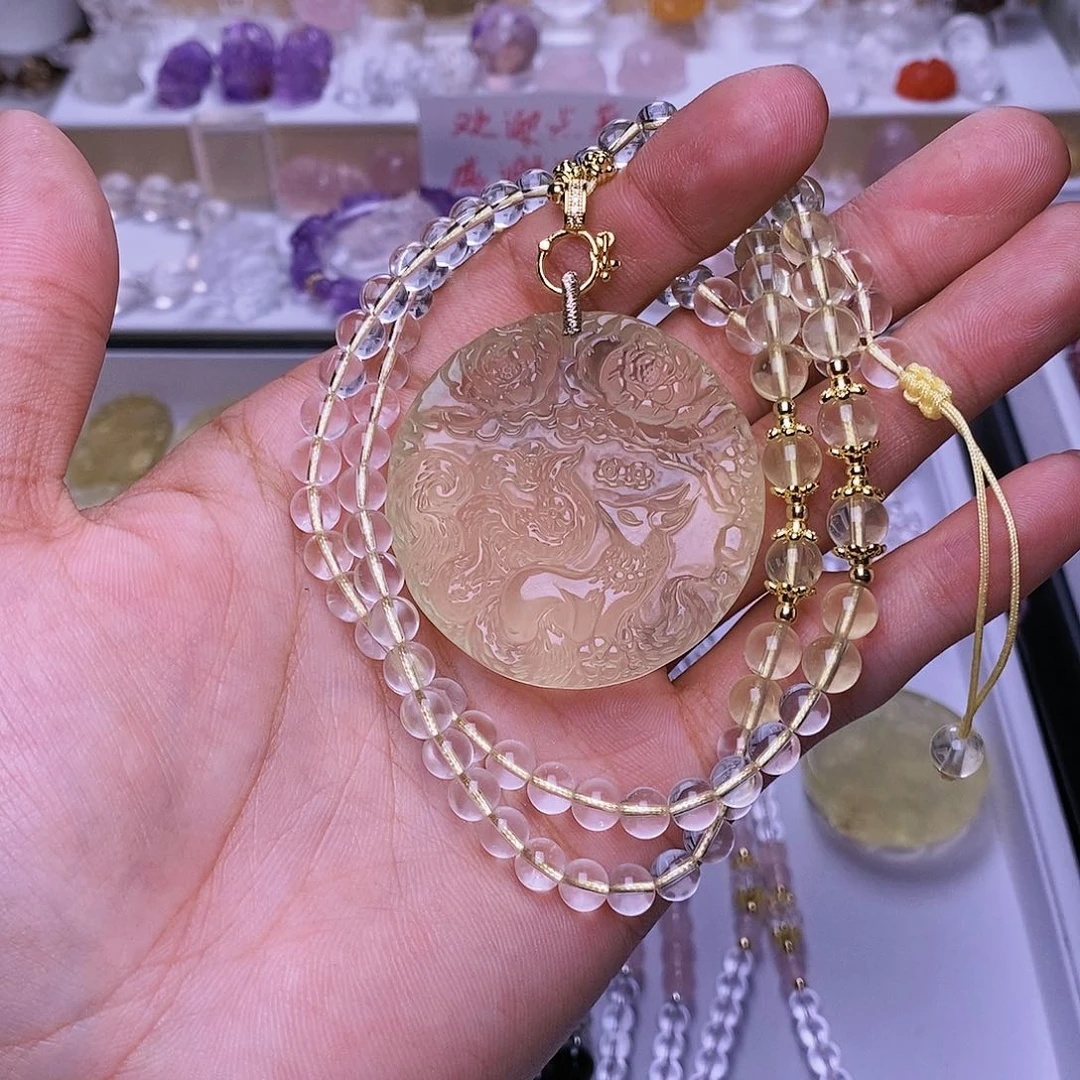 水晶颈饰未镶嵌梦***狐牌 送链子