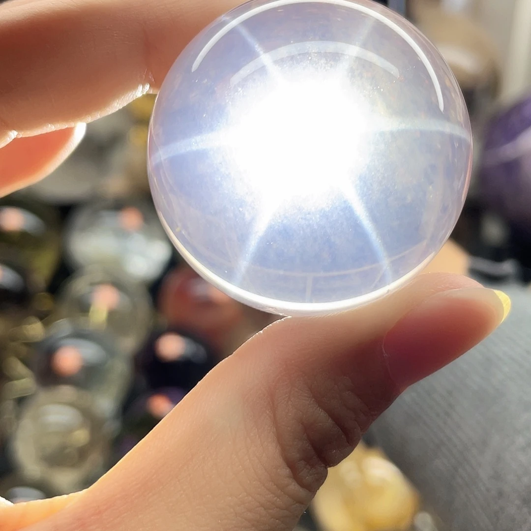 水晶珠宝半成品未镶嵌冰粉六芒星4微瑕