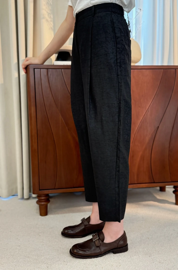 高端气质简约桑蚕丝裤高级百搭时尚裤香云纱M38