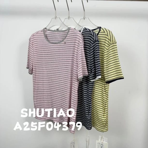 【SHUTIAO】2025夏季：新款小众设计款T恤A25F04379