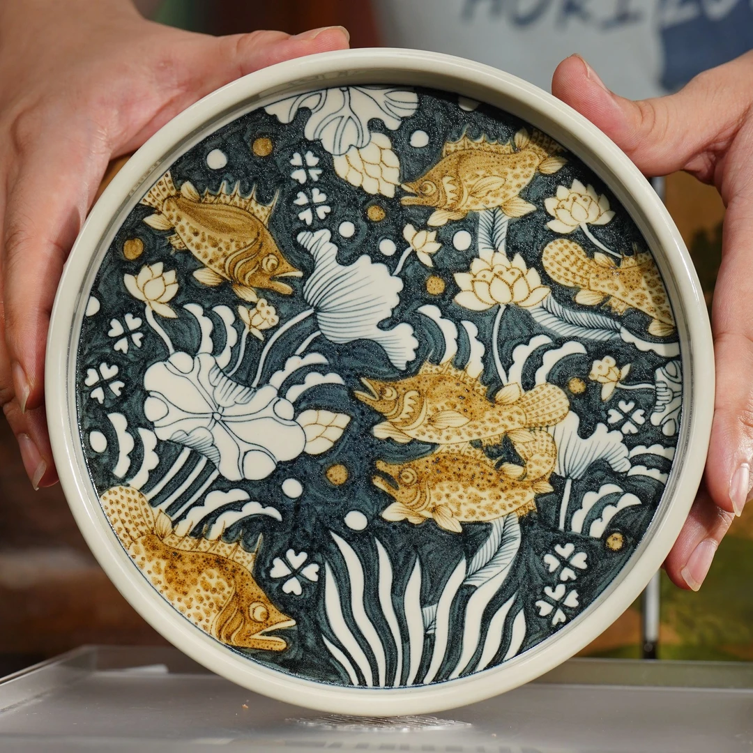 立勤堂| 釉里金九鳜壶承18.5CM 景德镇陶瓷