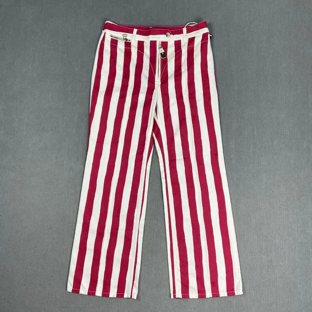 未使用 LouisVuitton/路易威登 2503121/38码/暗纹满印条纹牛仔裤