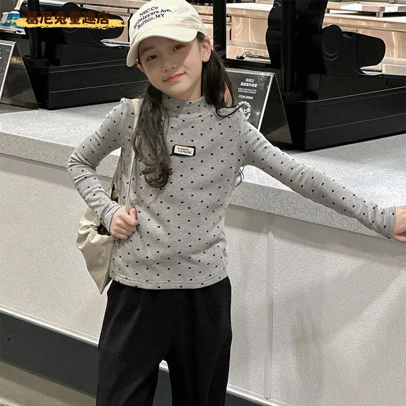 巴拉巴拉男孩女孩【秋款】女童中领修身打底衫儿童长袖t恤大童装洋