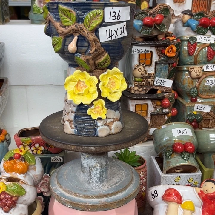 紫砂花盆粗陶材质多肉花盆