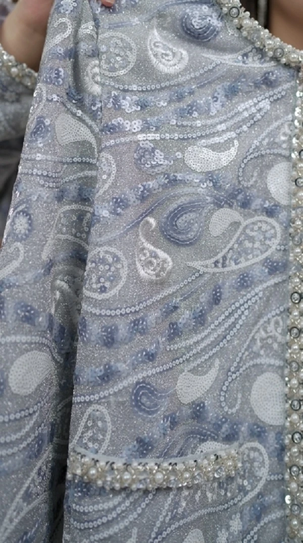 【MR】夏季新款银色亮闪腰果花重工高级感刺绣外套